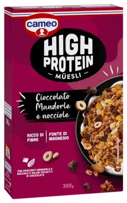 Dr. Oetker High Protein Müesli Cioccolato, mandorle e nocciole